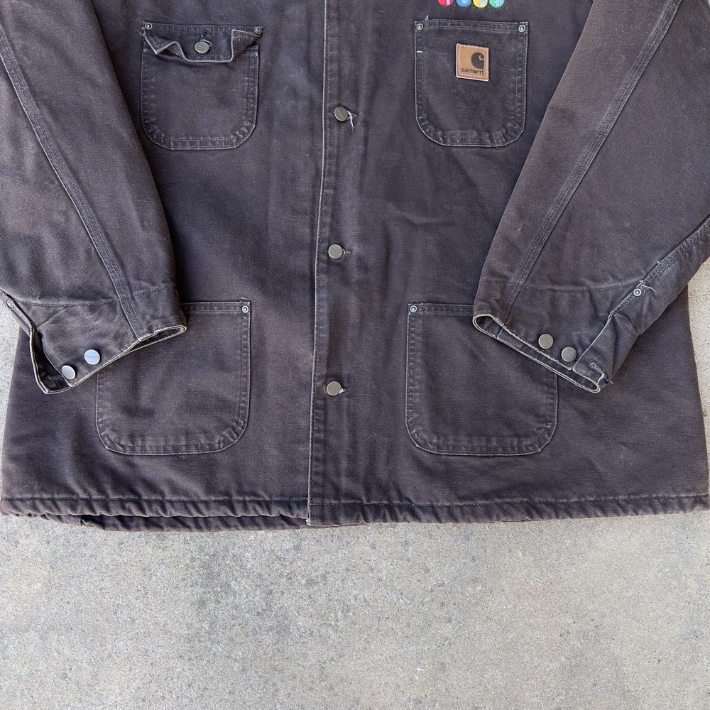 VTG Carhartt C02 DKB Chore Coat Jacket Men's 3XL Tall Blanket Lined Dark Brown * - Picture 5 of 14